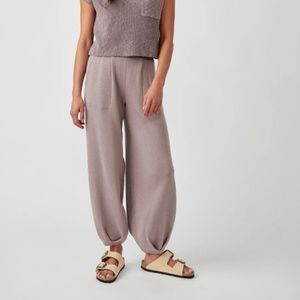 Free People Taupe Track Joggers Relaxed Fit